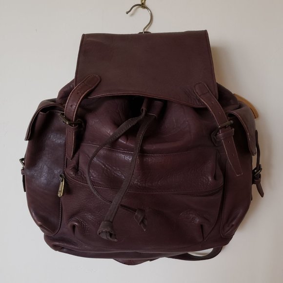 **SOLD**Ellington Heavy Duty Dark Brown Leather Unisex Backpack - Picture 1 of 9